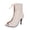 Beige, variant on Elegant Mesh Lace Two-Sided Fashionable and Breathable High Heel Ankle Boots with Straps Breathable Open Toe Dance Boots Cross-Laced Roman-Style Fashion Dance Shoes