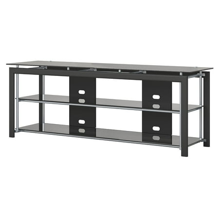 Fb Flat Black Accessories - Bush Furniture Midnight Mist 65W TV Stand for Flat Screens in Black