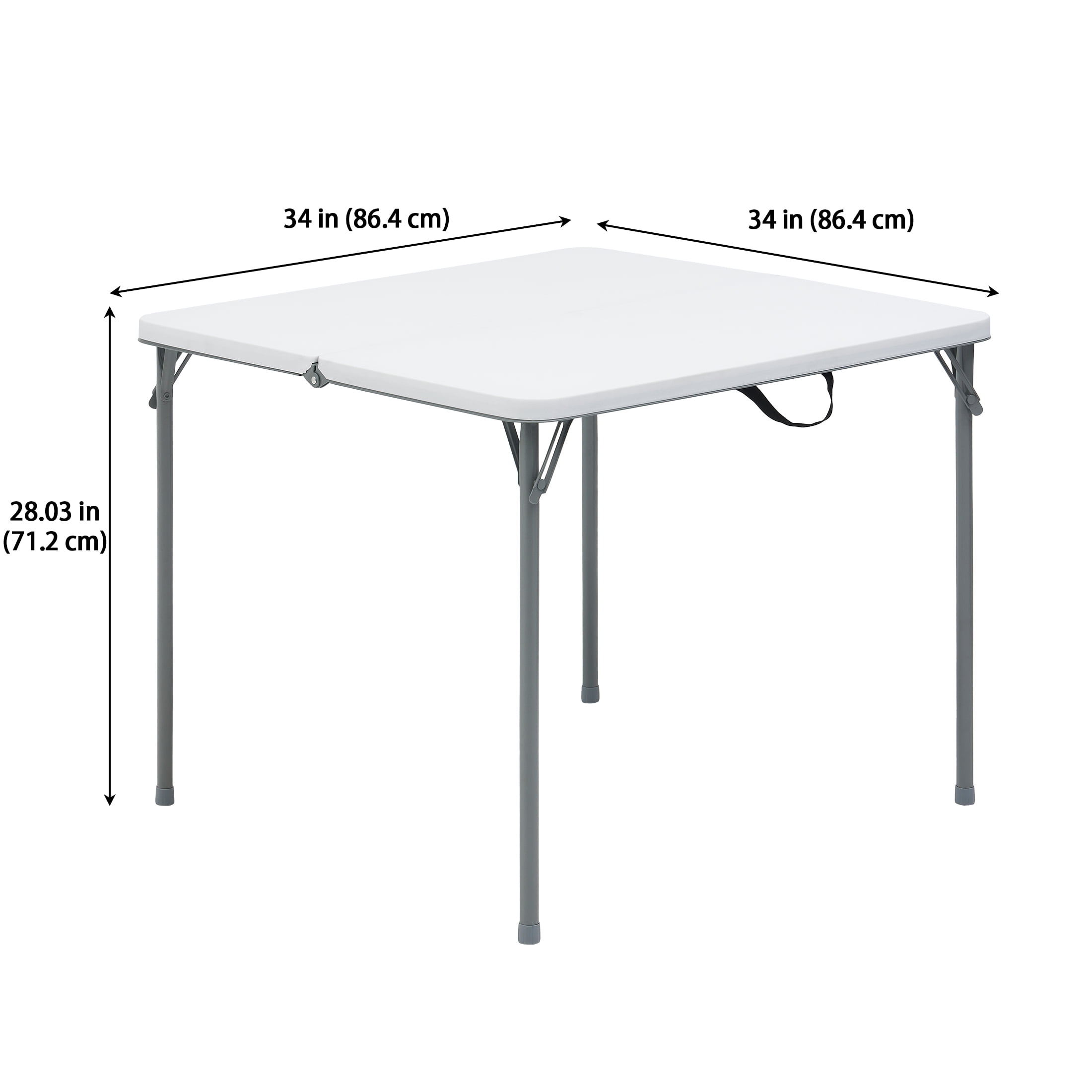 Mainstays 34" Square Centerfold Folding Card Table, White