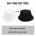 thumbnail image 2 of Homirary XXL Oversize Bucket Hat Reversible, Fisherman Sun Cap with Chin Strap, Travel Beach Outdoor Hat for Men & Women, Black / White, 1 Pack, 2 of 6