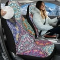 thumbnail image 3 of Uorisanigo Car Seat Covers, Premium 2-Pack Seat Covers Front Set, Plush Ethnic Flower Automotive Seats Cover, Fit for Most Cars SUVs Sedans, Soft Full Wrapping Edge Seats Cover, 3 of 7