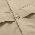 thumbnail image 5 of Cargo Shirts for Men with Pockets Long Sleeve Quick-Drying T-Shirts Button-Down Collared Slim-Fit Solid Color Nylon Hiking Tshirts Tops, 5 of 7