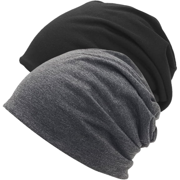 2Pack Slouchy Beanies,Soft Beanie Hat,Hip-Hop Lightweight Running Beanie,Chemo Hat for Men and Women