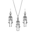 thumbnail image 4 of Pendientes de Halloween yuxing collar Colgante de Esqueleto Humano Pendientes de Calavera Plata antigua, 4 of 4