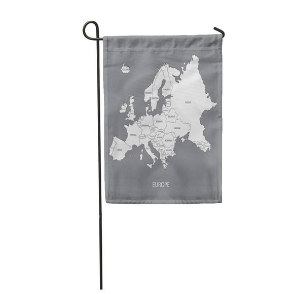 NUDECOR Political Europe Map with Borders and Name of The Countries World Country Czech Garden Flag Decorative Flag House Banner 12x18 inch