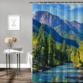 thumbnail image 2 of Orinice River Forest Mountains Bathroom Decor Set Colorful Luxurious Graphic Print Polyester Fabric Shower Curtain Set with Hooks 69x72, 2 of 7