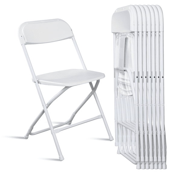 Alvantor 6 Pack Plastic Folding Chairs White Heavy Duty Indoor Outdoor Portable Stackable Chairs for Party Office Event