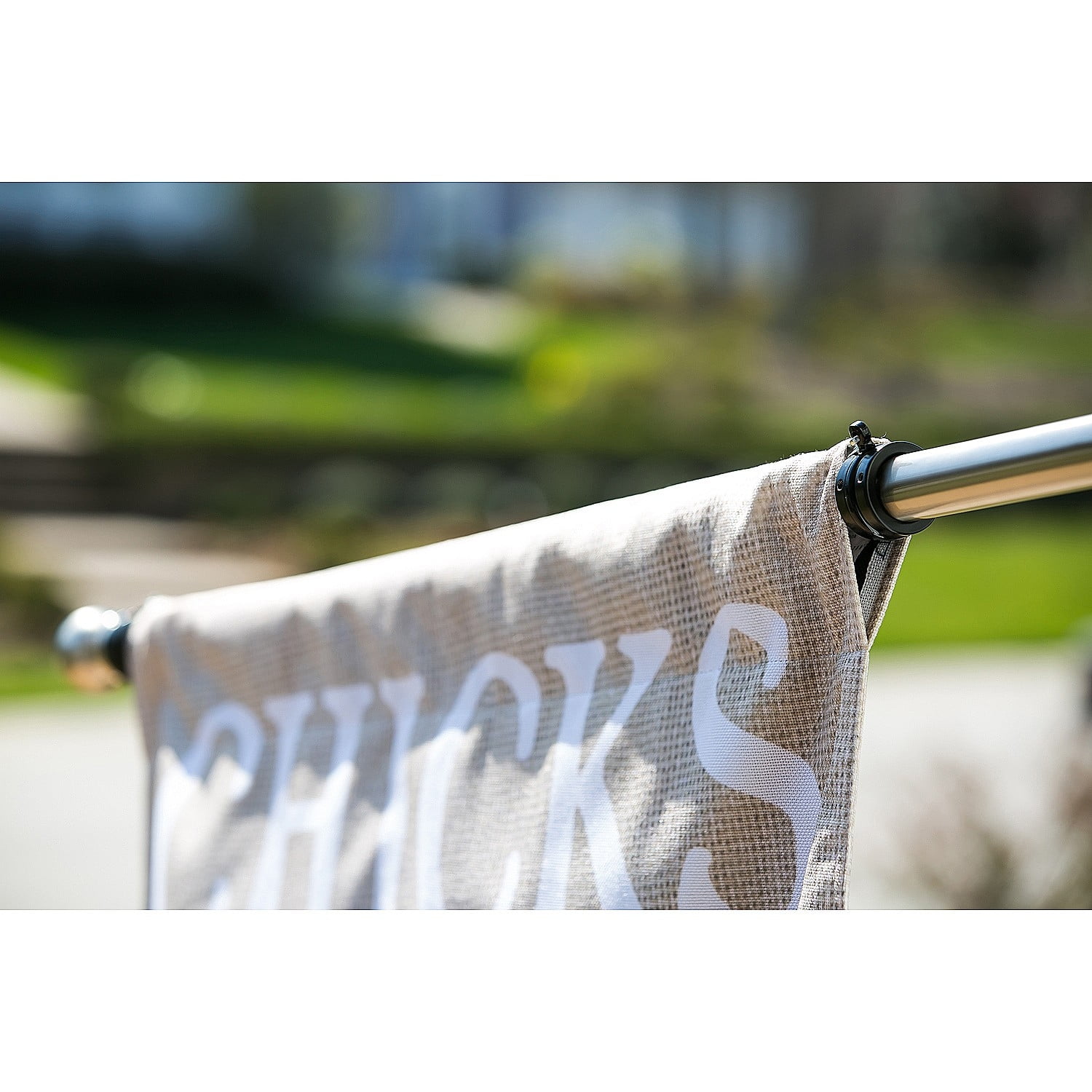 Metal Extendable House Flag Pole, Silver
