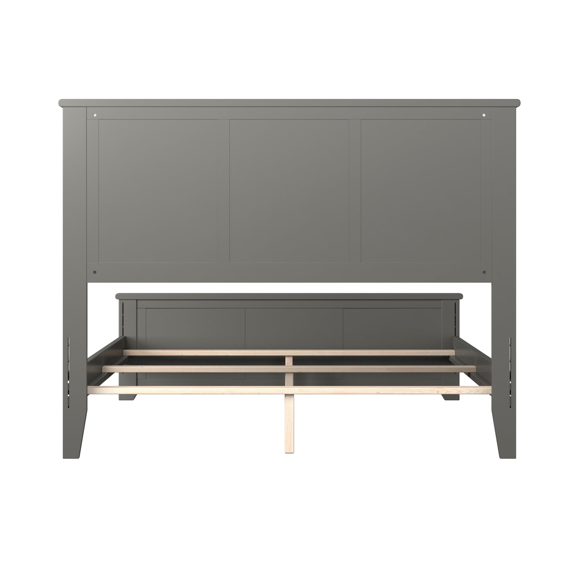 AFI Madison Full Solid Wood Foundation Bed with Matching Headboard Footboard, Grey