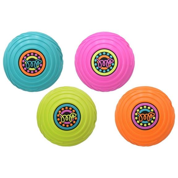 Multipet Grooverz Colorful 3.5" TPR Ball Dog Toy, Assorted Colors