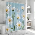 thumbnail image 5 of Blue Daisy Flower Shower Curtain Set - Small 36" x 72" Washable Bathtub Curtain with 12 Hooks, White Farmhouse Floral Spring Waterproof Fabric Stall Shower Curtains for Bathroom/Bathtub Décor, 5 of 6