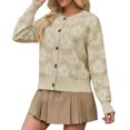 thumbnail image 4 of Floral Knit Women Long Sleeve Button Down Casual Sweater Cardigan, 4 of 6