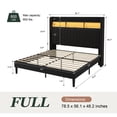 thumbnail image 5 of Amolife Full Size Bed Frame, Platform Bed with RGB LED Lights & Charging Station, Velvet Wingback Headboard, Easy Assembly, No Box Spring Needed, Black, 5 of 11