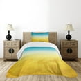 thumbnail image 4 of Ambesonne Yellow and Blue Quilted Bedspread Set 2 Pcs, Dreamy Beach, Twin Size, Sky Blue Yellow, 4 of 5