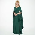 thumbnail image 3 of DAIZBELLA Green Medieval Renaissance Dress Lace-up Vintage Dress with Long Trailing Sleeves, L, 3 of 6