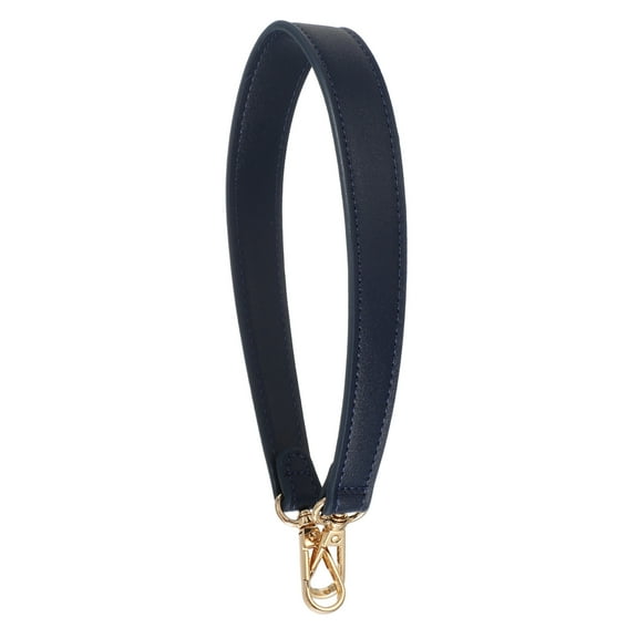 Leather Purse Strap, Replacement Handbag Shoulder Bag with Clasp Short Handle for Purse Making, 18.5 Inch & Navy Blue