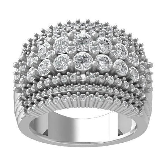 ARAIYA FINE JEWELRY 14K White Gold Diamond Fashion Band Ring (2 1/2 cttw, I-J Color, I2-I3 Clarity) Size 5