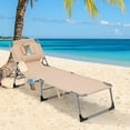 AOKHNBF Tanning Chair Folding Adjustable Patio Lounge Chair with Face Hole Removable Pillow