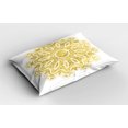 thumbnail image 2 of Ambesonne Mandala Pillow Sham 2 Pack, Oriental Modern Pattern, 26"x20", Pale Yellow and White, 2 of 3