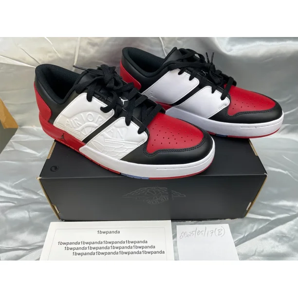 N I-K-E A i r-Jor-dan NU Retro 1 Low CHICAGO Red Black Sneaker DV5141-601 Mens Size 11
