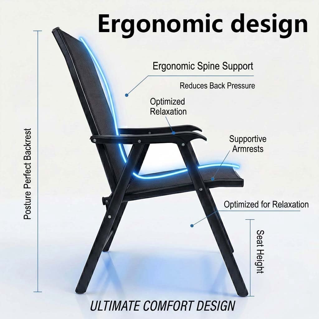 Leumius Patio Chairs Set of 2,Outdoor Stackable Dining Chairs for All Weather, Breathable Garden Outdoor Furniture for Deck,Garden,Black