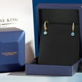 thumbnail image 5 of Gem Stone King 10K Yellow Gold Swiss Blue Topaz and Lab Grown Diamond Dangle Earrings for Women | 1.10 Cttw | Gemstone November Birthstone | Round 4.5MM, 5 of 6
