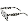 thumbnail image 3 of Oversize Chunky Matte Marble Print Wide Arms Flat Lens Flat Top Sunglasses 51mm (Marble / Silver Mirror), 3 of 4