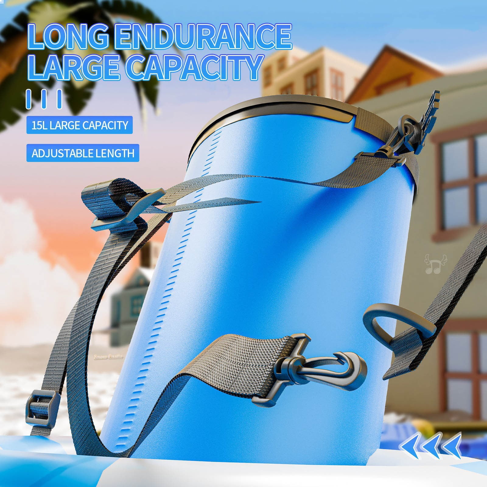 Pull-Out Backpack Water Cannon - Large Dry Bag, 15M Range, High Pressure Water Blaster Adjustable Straps, Ergonomic for Beach, Pool, Outdoor