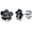 0.35 Black flower/White gold, variant on Rose Flower Stud Earrings for Women Sensitive Ears, Hypoallergenic Cute Gold And Silver Rose Flower Earrings Studs for Women Nickel Free
