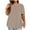 Khaki, variant on Idoravan Womens Plus Size Shirts Spring Savings Fashion Woman Casual Solid Blouse Round Neck Short Sleeve T-Shirt Summer Plus Size Tops