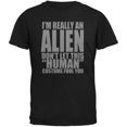 thumbnail image 1 of Halloween Costume d'Alien Humain Noir T-Shirt pour Adulte, 1 of 1