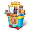 Kids BBQ Grill Pretend Play Vendor Shop Toy Kitchen Barbecue Food Cooking Set
