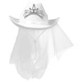 thumbnail image 5 of Bridal Cowgirl Hat Veil For Photo Shoots And Wedding Occasions In Elegant White 1Pcs, 5 of 5