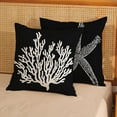 thumbnail image 3 of Coastal Pillow Covers 20x20 Set of 2 Black Starfish Throw Pillows Nautical Ocean Decorations Summer Beach Coral Pillowcase Outdoor Decor Linen Farmhouse Square Cushion Case for Sofa Bedroom, 3 of 6