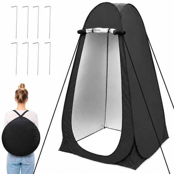 Wavraging Shower Tent, 3.9 x 3.9 x 6.2ft Pop Up Privacy Portable Camping Changing Tent for Outdoor Toilet, Dressing Room and Bathroom with Carry Bag for Beach, Camping, Hiking