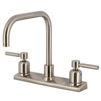 Kingston FB2148DL Concord Two-Handle 2-Hole 8" Centerset Kitchen Faucet in Brushed Nickel