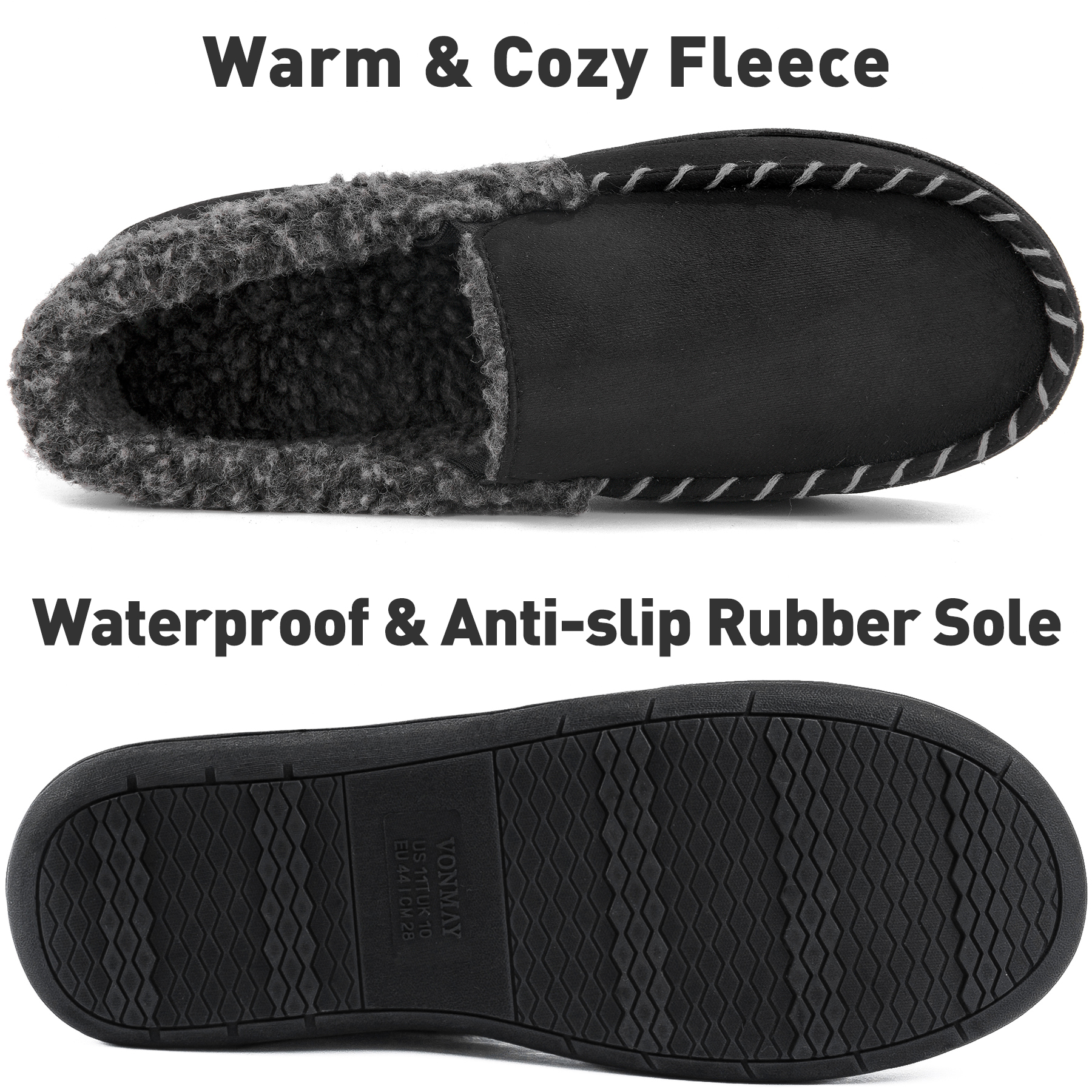 Vonmay Men's Moccasin Slippers with Memory Foam photo 3