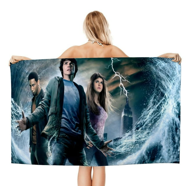 Percy Jackson Toalla de playa de secado rápido con diseño temático, regalo para mujeres y niñas, ideal para cumpleaños, fans, amantes de la música, uso en la playa o al aire libre, 78 × 150 cm
