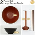 thumbnail image 3 of 8 Inch Ceramic Ramen Bowl Set of 2, 40oz Japanese Bowls with Spoons & Chopsticks,Durable,Microwave & Dishwasher Safe,Perfect for Ramen,Pho,Salad,Soup,Noodles，Mixing bowls（Carnelian）, 3 of 10
