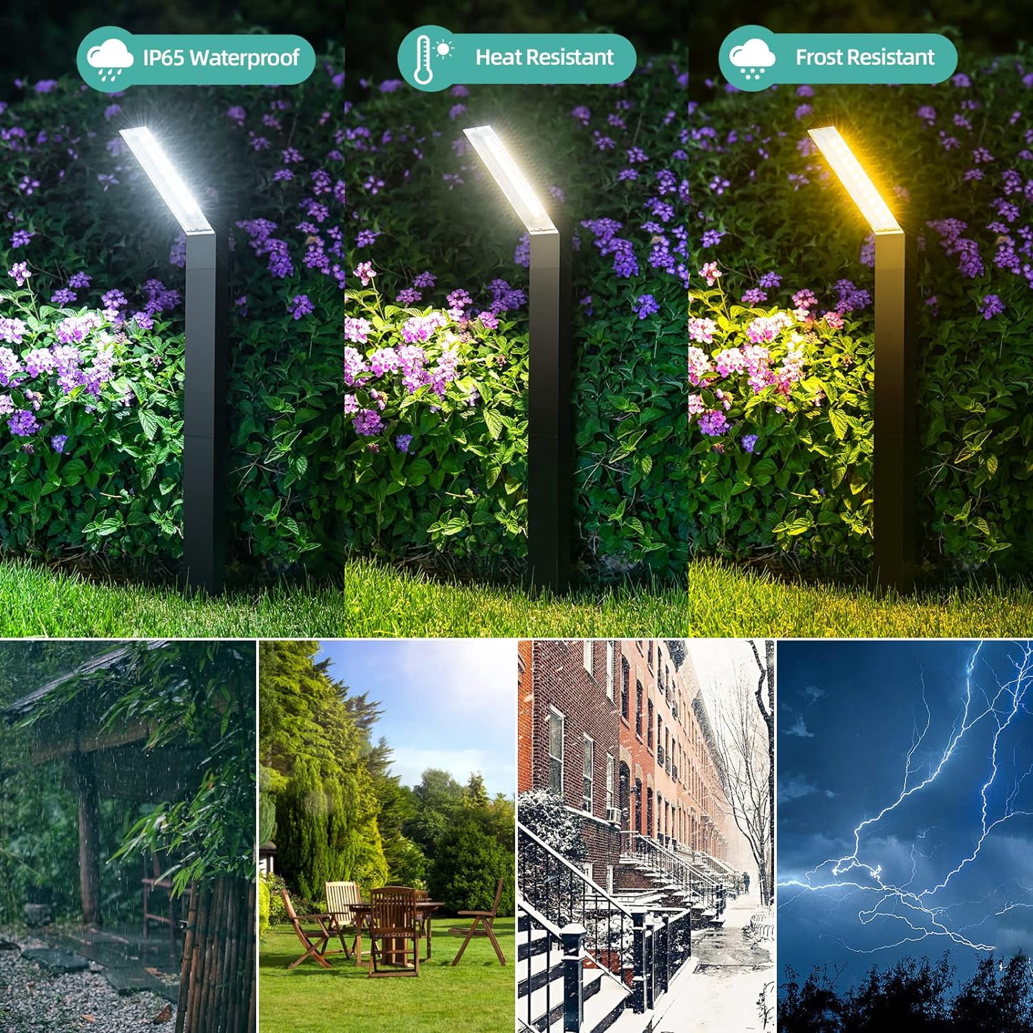 Oshine Solar Pathway Lights Outdoor 4 Pack Waterproof Solar Garden Lights 200Lumen LED Bright Landscape Lighting for Outside,Yard,Driveway,Walkway ,Patio,Lawn,Decoration(Warm/Cool/Neutral Light)