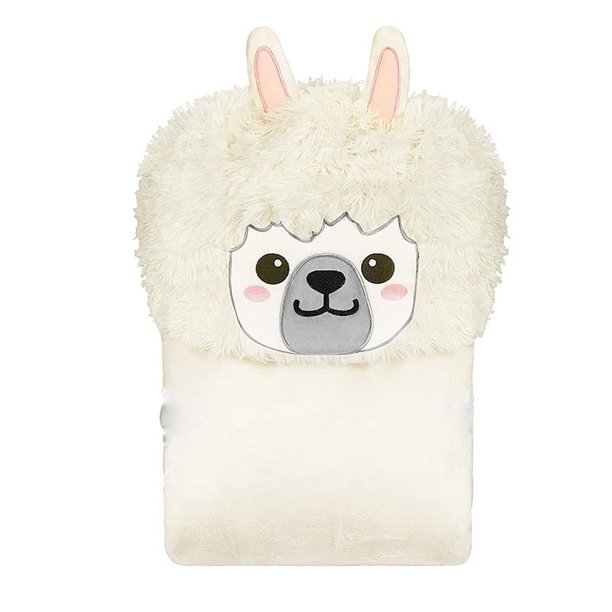 Capa de alpaca rosa de invierno con orejas de franela de algodón compuesto de vellón cálido bata de baño con capucha manta