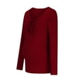 thumbnail image 4 of Edvintorg for Pregnant Women Fashion Solid Color Frenulum Long Sleeve Pregnant Woman Casual Tops Shirt Maternity Clothes, 4 of 5