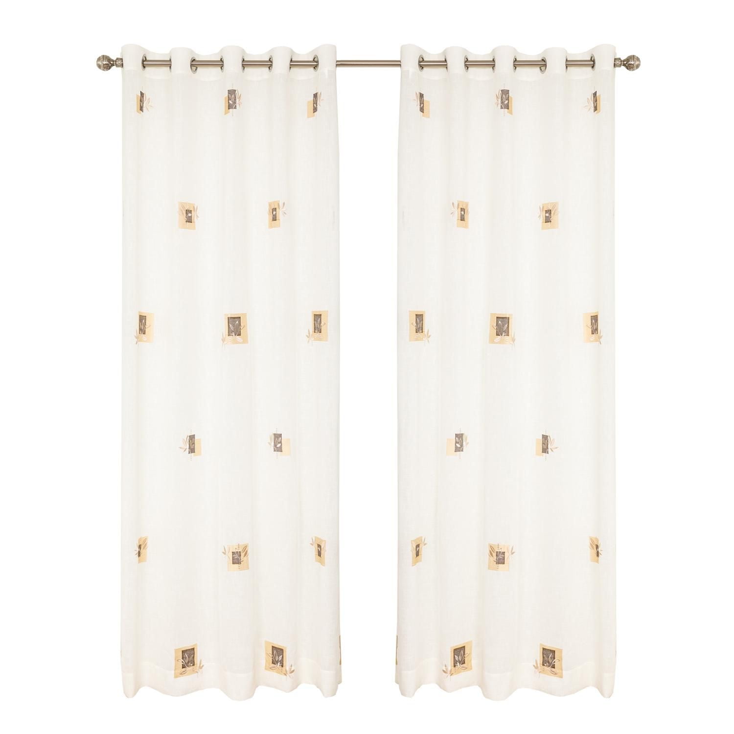 Gouchee Home Impression, voilage large, semi- transparent à œillets, Ensemble de 2 panneaux, 60pox96po