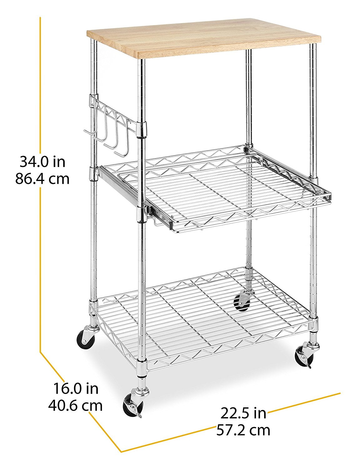 Whitmor Supreme Microwave Cart Wood Chrome Com