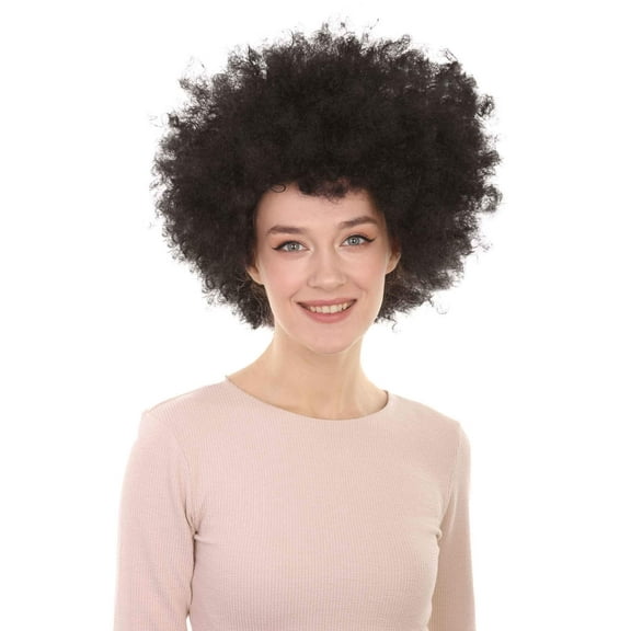 HPO Adult Unisex Super Halloween Wig, Black Color | Breathable Capless Cap