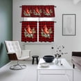thumbnail image 4 of Christmas Cardinal Birds Kitchen Curtains Sets for Windows 36 Inch Length, Buffalo Checker Xmas Pine Tree Rod Pocket Window Treatments Tier Curtains and Valances Set for Bedroom/Bathroom, 4 of 8
