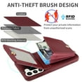 thumbnail image 3 of Dteck for Samsung Galaxy S21+ Plus Case with RFID Blocking Card Holder, Galaxy S21 Plus Crossbody Wallet Case Shockproof Purse PU Leather Protective Back Cover 6.6 Inch,Winered, 3 of 9
