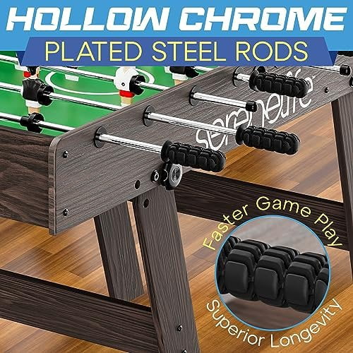 Folding Foosball Table, 4 x 2 Full Competition Size Foldable Space Saving Table Soccer for Home, Arcade Game Room, for Indoor or Outdoor, Family Game Night, Perfect for Kids and Adults