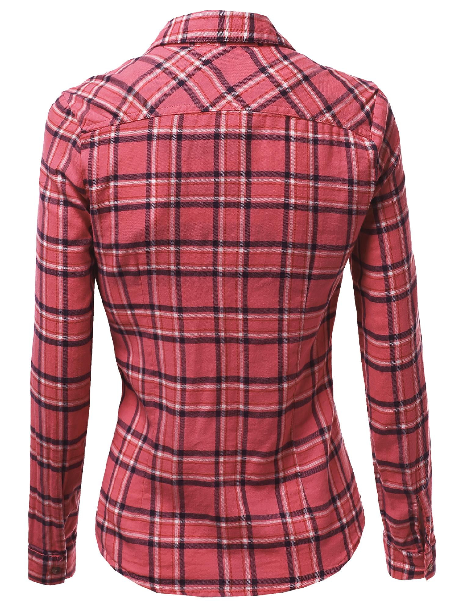 women's slim fit plaid shirt