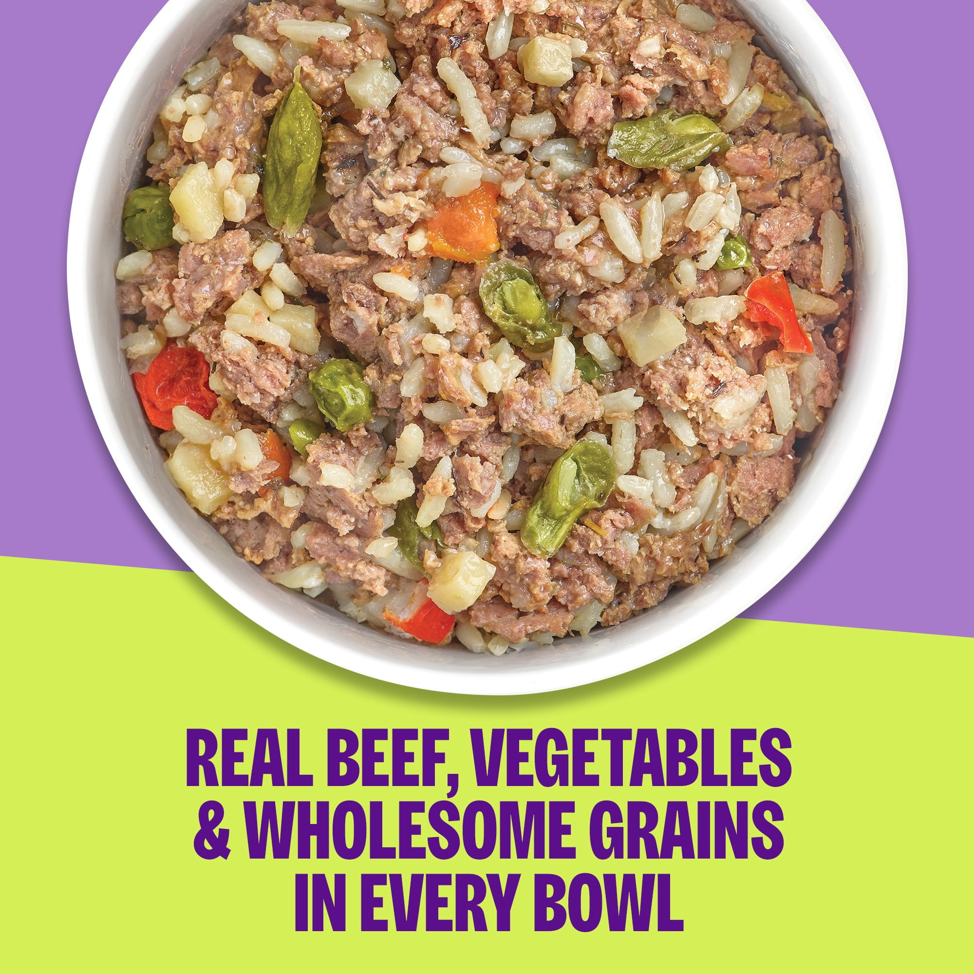 Wellness Protein Bowls, Adult Fresh Alternative Dog Food, Wholesome Grains, 6.2 Ounce Pouch, 6 Pack, (Beef, Potato & Green Beans Recipe)